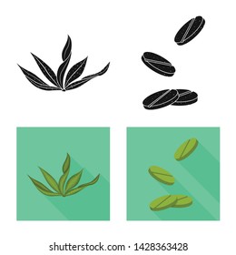 Isolated object of protein and sea symbol. Collection of protein and natural vector icon for stock.