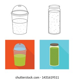 Isolated object of protein and sea symbol. Set of protein and natural stock vector illustration.
