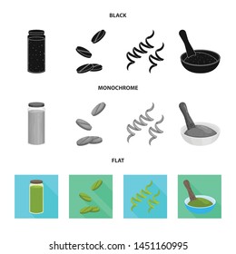 Isolated object of protein and sea symbol. Collection of protein and natural stock symbol for web.