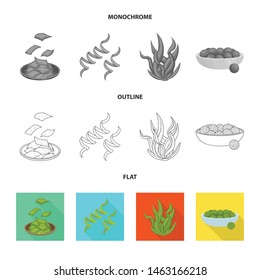 Isolated object of protein and sea symbol. Collection of protein and natural vector icon for stock.