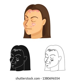 Isolated object of psoriasis  and skin  sign. Collection of psoriasis  and allergy  vector icon for stock.