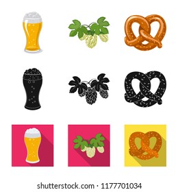 Isolated object of pub and bar icon. Set of pub and interior stock symbol for web.