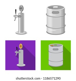Isolated object of pub and bar icon. Collection of pub and interior vector icon for stock.