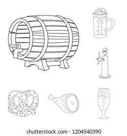 Isolated object of pub and bar icon. Set of pub and interior stock symbol for web.
