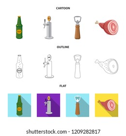 Isolated object of pub and bar icon. Collection of pub and interior stock symbol for web.