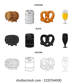 Isolated object of pub and bar icon. Collection of pub and interior vector icon for stock.