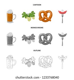 Isolated object of pub and bar icon. Set of pub and interior vector icon for stock.