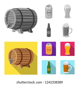 Isolated object of pub and bar icon. Collection of pub and interior stock symbol for web.