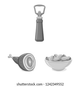 Isolated object of pub and bar icon. Set of pub and interior stock symbol for web.
