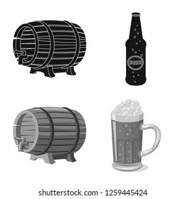 Isolated object of pub and bar icon. Set of pub and interior stock vector illustration.