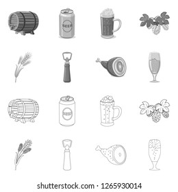 Isolated object of pub and bar icon. Collection of pub and interior vector icon for stock.