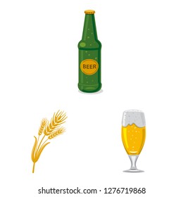 Isolated object of pub and bar icon. Set of pub and interior vector icon for stock.