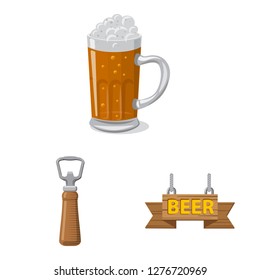 Isolated object of pub and bar icon. Set of pub and interior stock vector illustration.