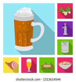 Isolated object of pub and bar icon. Collection of pub and interior stock vector illustration.