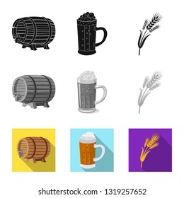 Isolated object of pub and bar icon. Collection of pub and interior stock vector illustration.