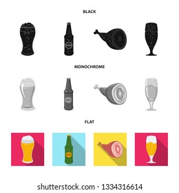 Isolated object of pub and bar icon. Set of pub and interior stock symbol for web.