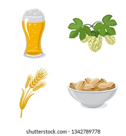 Isolated object of pub and bar icon. Set of pub and interior vector icon for stock.