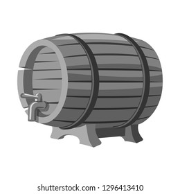 Isolated object of pub and bar keg sign. 