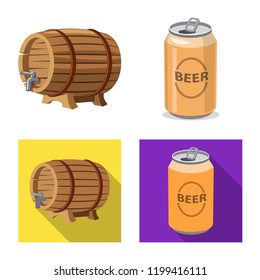 Isolated object of pub and bar logo. Set of pub and interior vector icon for stock.