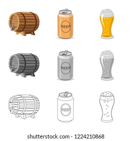 Isolated object of pub and bar logo. Collection of pub and interior vector icon for stock.