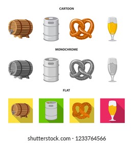 Isolated object of pub and bar logo. Collection of pub and interior stock symbol for web.