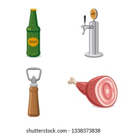 Isolated object of pub and bar logo. Set of pub and interior vector icon for stock.