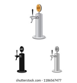 Isolated object of pub and bar sign. Collection of pub and interior vector icon for stock.