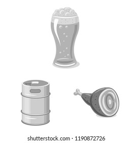 Isolated object of pub and bar sign. Set of pub and interior stock vector illustration.