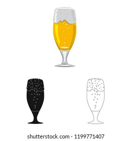 Isolated object of pub and bar sign. Collection of pub and interior stock symbol for web.