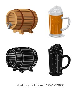 Isolated object of pub and bar sign. Collection of pub and interior stock symbol for web.
