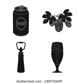 Isolated object of pub and bar sign. Set of pub and interior stock vector illustration.