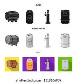 Isolated object of pub and bar sign. Set of pub and interior stock vector illustration.
