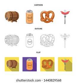Isolated object of pub and bar sign. Set of pub and interior vector icon for stock.