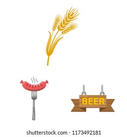 Isolated object of pub and bar symbol. Collection of pub and interior stock vector illustration.