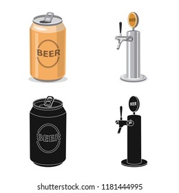 Isolated object of pub and bar symbol. Set of pub and interior vector icon for stock.