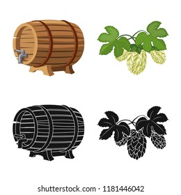 Isolated object of pub and bar symbol. Collection of pub and interior vector icon for stock.