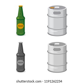 Isolated object of pub and bar symbol. Collection of pub and interior stock symbol for web.