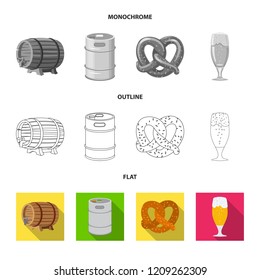 Isolated object of pub and bar symbol. Set of pub and interior vector icon for stock.