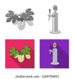 Isolated object of pub and bar symbol. Set of pub and interior stock symbol for web.