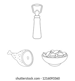 Isolated object of pub and bar symbol. Set of pub and interior stock symbol for web.