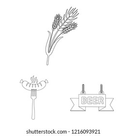 Isolated object of pub and bar symbol. Collection of pub and interior stock symbol for web.