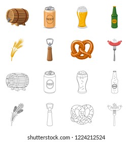Isolated object of pub and bar symbol. Set of pub and interior vector icon for stock.