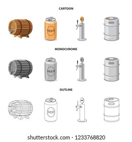 Isolated object of pub and bar symbol. Set of pub and interior vector icon for stock.