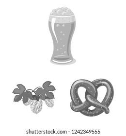 Isolated object of pub and bar symbol. Collection of pub and interior stock symbol for web.