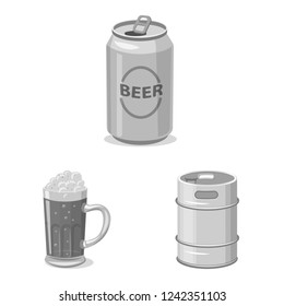 Isolated object of pub and bar symbol. Set of pub and interior stock vector illustration.