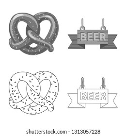 Isolated object of pub and bar symbol. Set of pub and interior vector icon for stock.