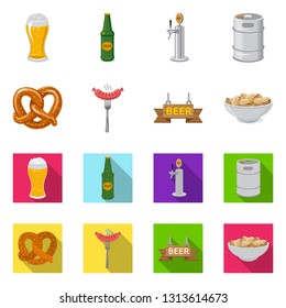 Isolated object of pub and bar symbol. Set of pub and interior stock symbol for web.