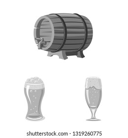 Isolated object of pub and bar symbol. Set of pub and interior vector icon for stock.