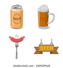 Isolated object of pub and bar symbol. Set of pub and interior stock symbol for web.