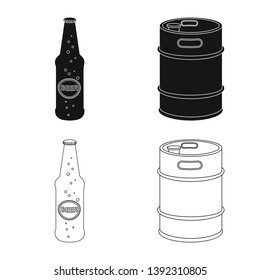 Isolated object of pub and bar symbol. Collection of pub and interior stock symbol for web.